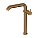 Silia Izlietnes Maisītājs Ar Paceltu Korpusu Un Taisnu Izteku Bez Click-Clack / Brushed Bronze