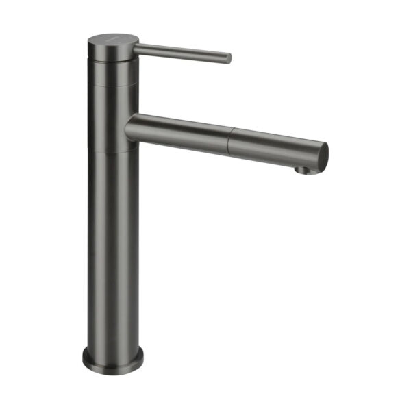 Ora Izlietnes Maisītājs / Augstais / Ar Izvelkamu Izteku / Titanium