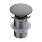 Click-Clack Izlietnei Bez Pārplūdes / Grey Metallic / Ar 2 Silikona Blīvēm