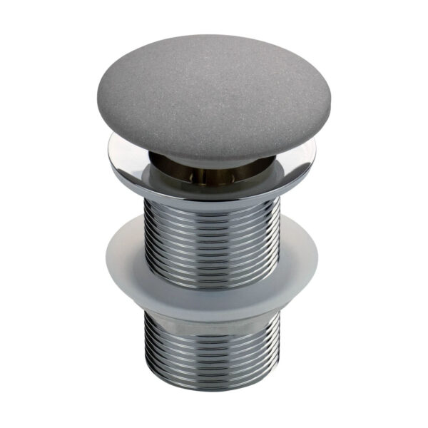 Click-Clack Izlietnei Bez Pārplūdes / Grey Metallic / Ar 2 Silikona Blīvēm