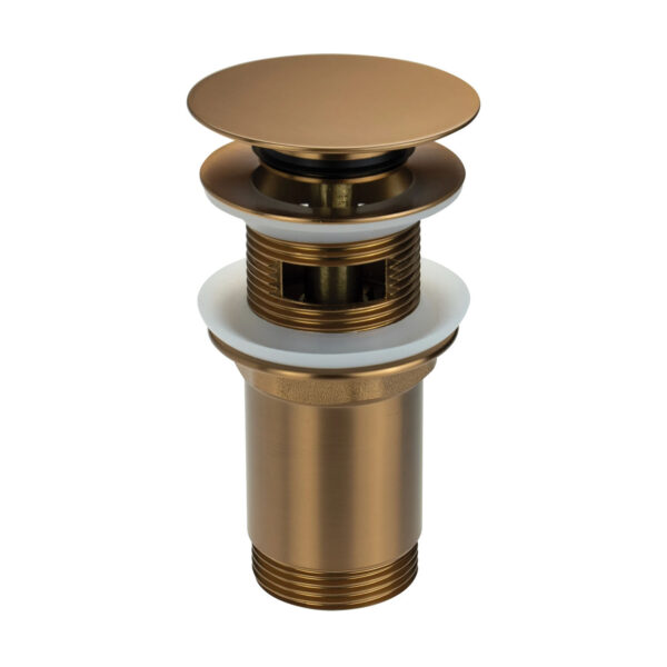 Click-Clack Izlietnei / Apaļš / Ar Uzmavu / Brushed Bronze