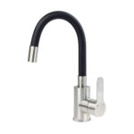 Lupo Izlietnes Maisītājs Ar Elastīgu Izteku / Steel-Black