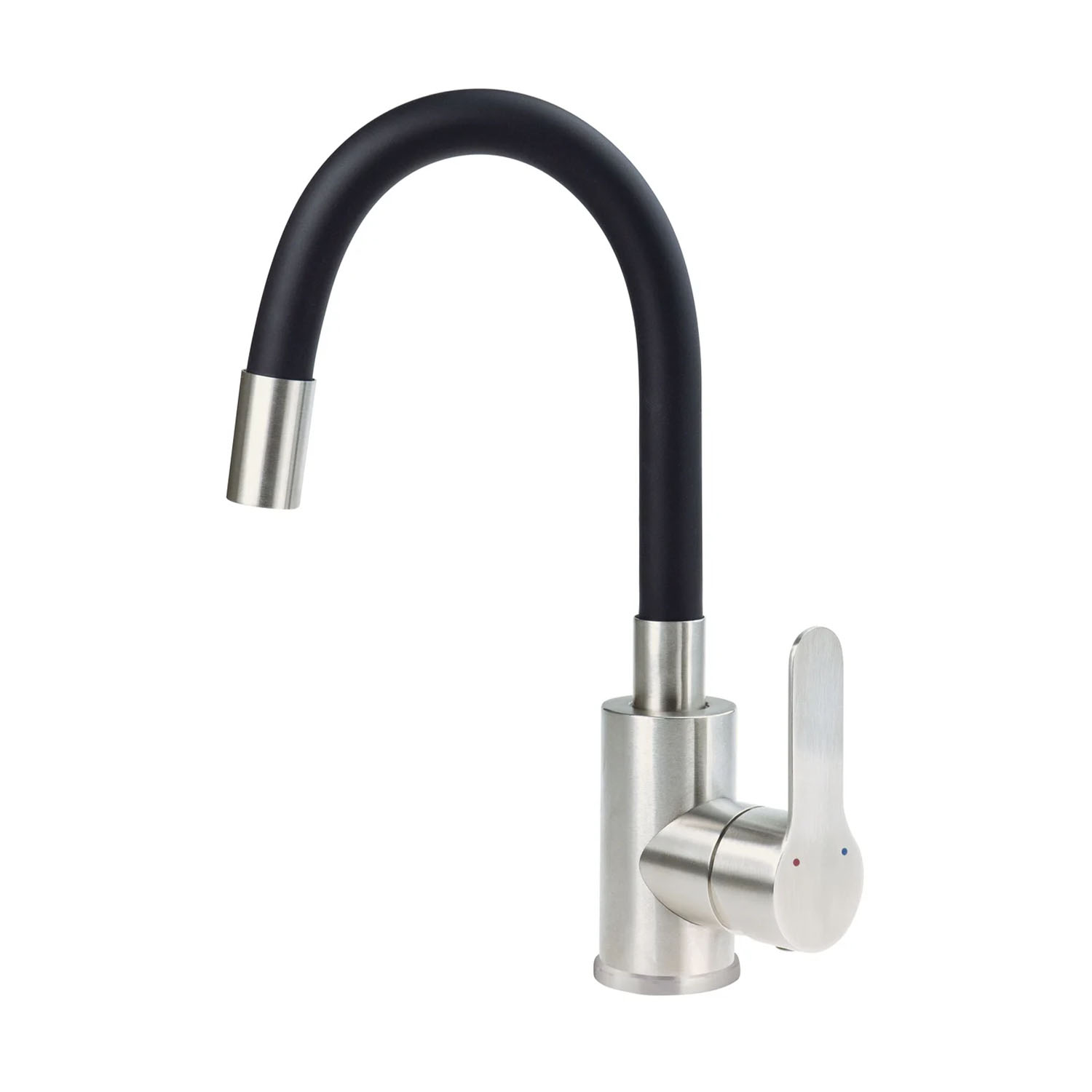 1 Lupo Izlietnes Maisītājs Ar Elastīgu Izteku / Steel-Black - Image 1
