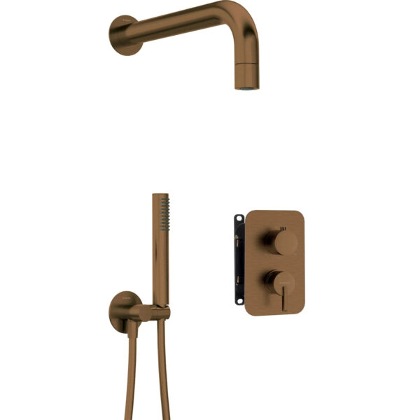 SILIA BRUSHED BRONZE IEBŪVĒJAMS DUŠAS KOMPLEKTS AR SMART BOX / BXYZCQSM