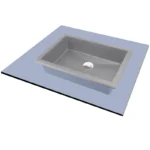 Correo Piekarama / Iebūvējama Granīta Izlietne / Grey Metallic / 500X350 Mm - Image 2