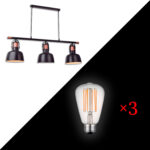 Piekaramais LED gaismeklis Indoor-014 (35W) + LED kvēlspuldze E27 ST64 8W WW