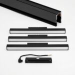 KOMPLEKTS: Magnētiskā sliede 2m + Barošanas bloks 200W + 3x Gaismekļi 12W
