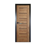 Iekšdurvis MIRANDA dabīgs ozols ar stiklu + melns