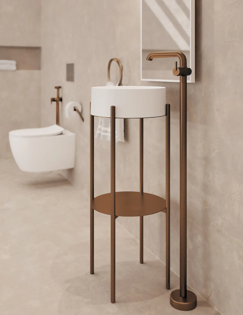 Silia Brīvi Stāvošs Izlietnes Maisītājs / Brushed Bronze - Image 3